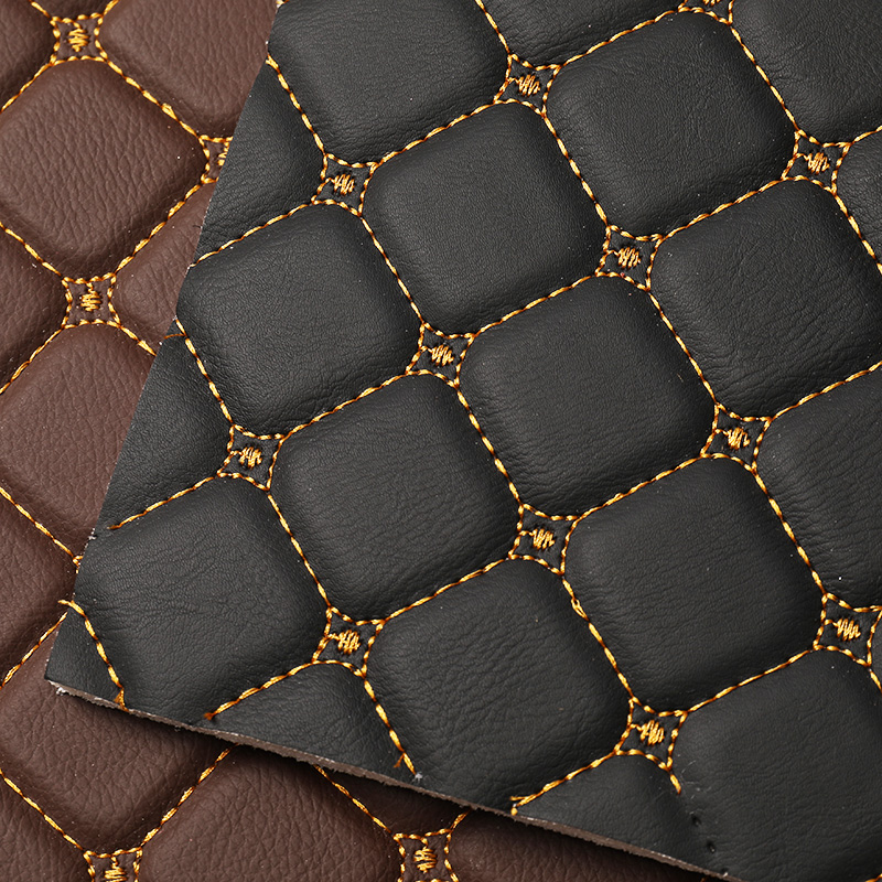 180cm Width Embroidery Quilted Leather with Sponge Backing For Car Seat Cover 
